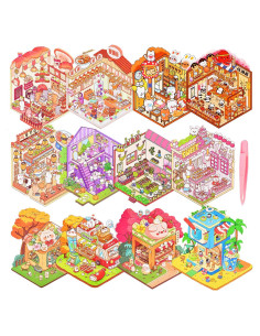 12 Sets de Pegatinas 3D DIY Casa Mini BROVITI - Alivio Estrés