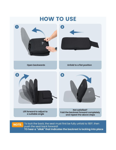 Asiento de Estadio Sportneer Plegable con Respaldo y Cojín