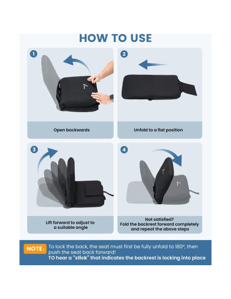 Asiento de Estadio Sportneer Plegable con Respaldo y Cojín