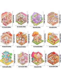 12 Sets de Pegatinas 3D DIY Casa Mini BROVITI - Alivio Estrés 2