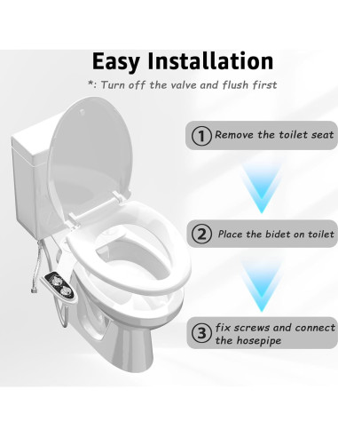 Accesorio de Bidet Aünsffer Negro, 3 Modos de Lavado, Instalación Fácil