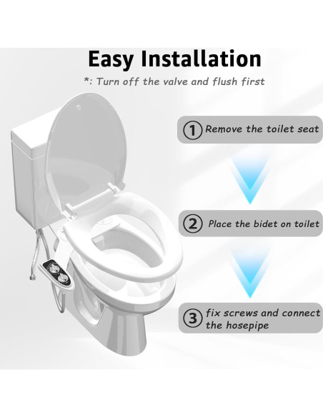 Accesorio de Bidet Aünsffer Negro, 3 Modos de Lavado, Instalación Fácil