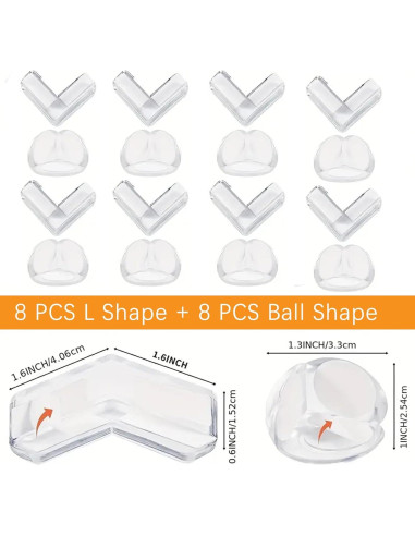16 Protectores de Esquinas Transparentes ZADEICK para Bebés