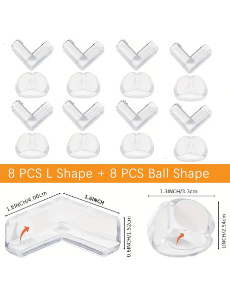 16 Protectores de Esquinas Transparentes ZADEICK para Bebés