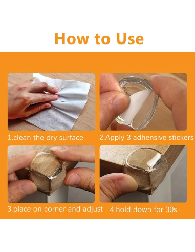 16 Protectores de Esquinas Transparentes ZADEICK para Bebés