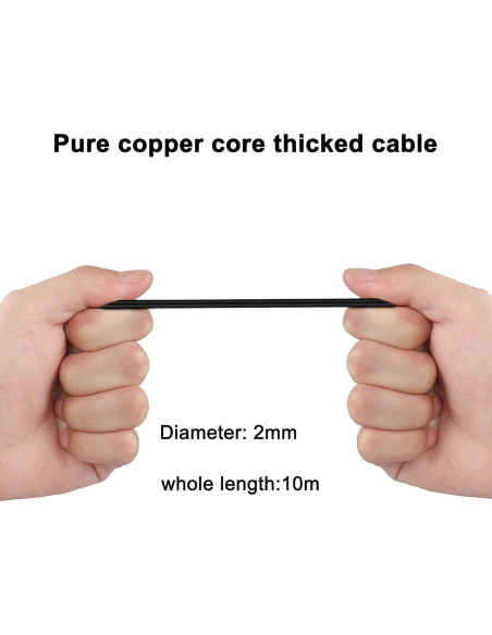 Cable de Cámara Trasera MEIRIYFA 10M 4 Pines HD Impermeable