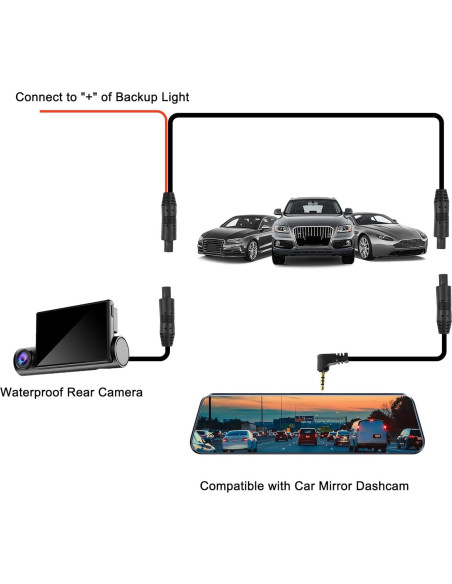 Cable de Cámara Trasera MEIRIYFA 10M 4 Pines HD Impermeable