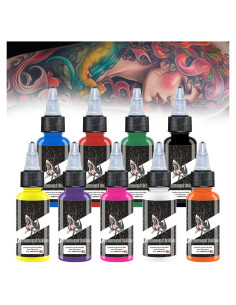 Set de Tinta para Tatuajes BAODELI 9PCS 15ml Colores Vibrantes