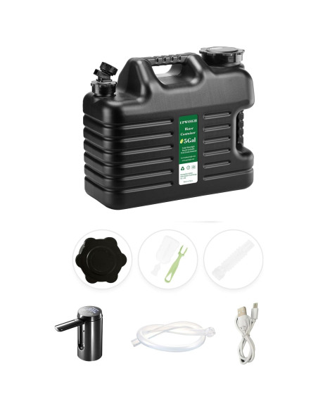 Jarra de Agua Portátil 19 Litros UPWOIGH con Bomba Táctil Negra