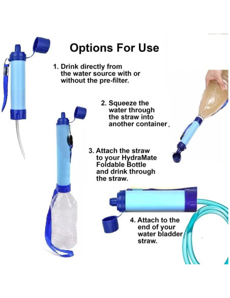 Filtro de Agua Portátil Galaxy con Pajilla 17.8 cm para Camping