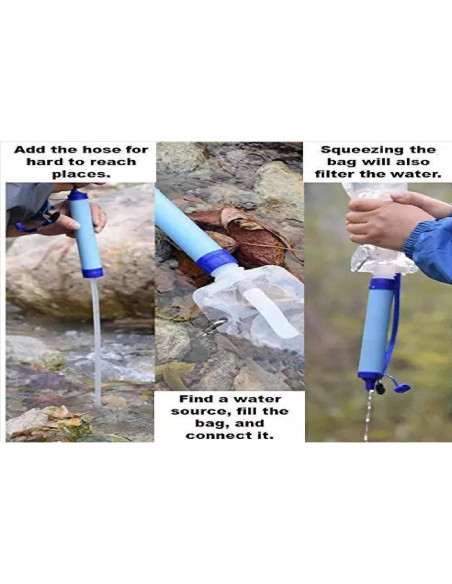 Filtro de Agua Portátil Galaxy con Pajilla 17.8 cm para Camping