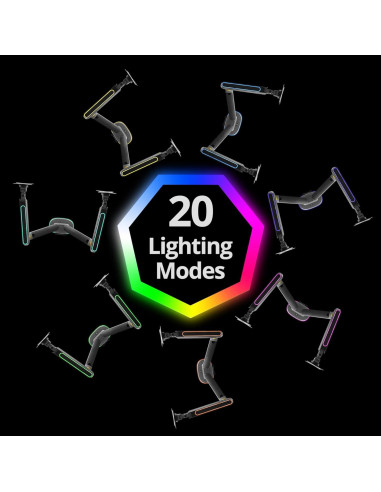 Soporte de Monitor Gaming AVLT Doble 27-43" RGB Ajustable