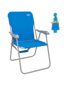 Silla de Playa Plegable WEJOY BC Azul Respaldo Alto 136kg