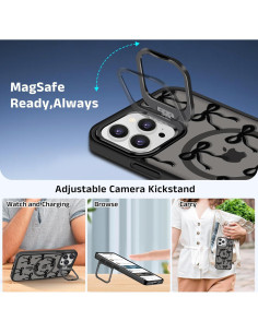 Funda Magnética TQLGY para iPhone 13 Pro, Negra, A Prueba de Golpes 2