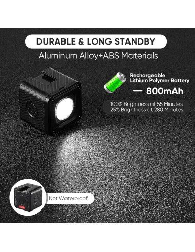 Kit de Luz LED Portátil Aiffoto ZM01 con Difusor y Montura