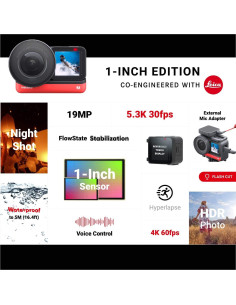 Cámara de acción Insta360 ONE R 1" Edición + 128GB 2