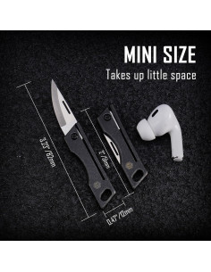 Cuchillo de bolsillo KeyUnity KK06BK de titanio - Hoja D2 5.58 cm 2