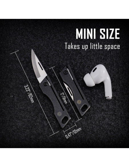 Cuchillo de bolsillo KeyUnity KK06BK de titanio - Hoja D2 5.58 cm