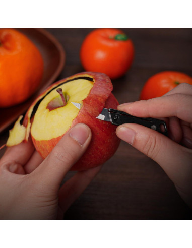 Cuchillo de bolsillo KeyUnity KK06BK de titanio - Hoja D2 5.58 cm