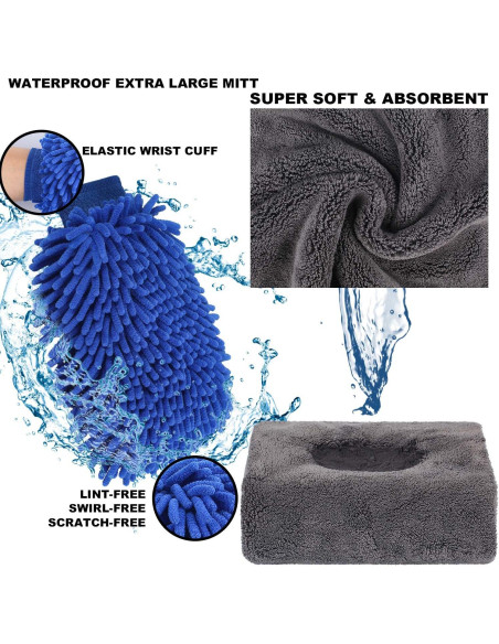 Kit de Limpieza para Autos AUTODECO 22 Piezas con Cubo Plegable