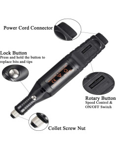 Kit de Grabado Uolor 108 Pcs Eléctrico Multifuncional Negro 2