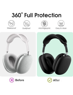 Funda de Silicona 3 en 1 para Auriculares AirPods Max - Negro 2