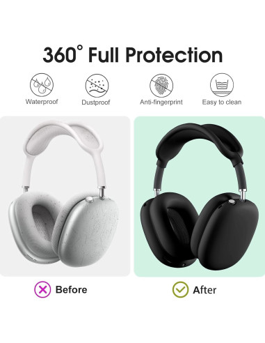 Funda de Silicona 3 en 1 para Auriculares AirPods Max - Negro