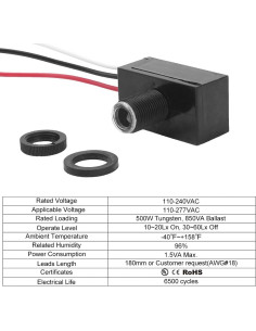 Sensor de Luz Fotocélula LIPU LP-403C para Exterior 1000W 2