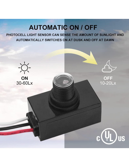 Sensor de Luz Fotocélula LIPU LP-403C para Exterior 1000W