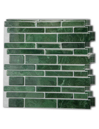 Azulejos Autoadhesivos Art3d 10 Hojas 30.48x30.48cm Verde Mármol