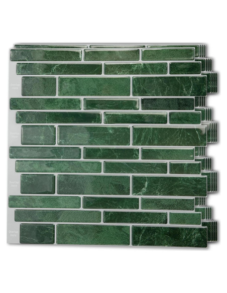 Azulejos Autoadhesivos Art3d 10 Hojas 30.48x30.48cm Verde Mármol