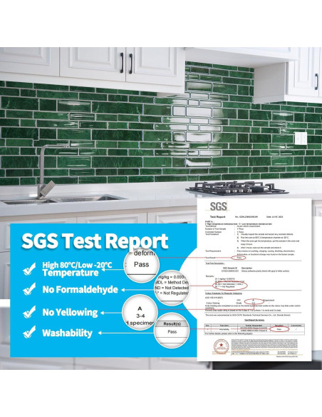 Azulejos Autoadhesivos Art3d 10 Hojas 30.48x30.48cm Verde Mármol