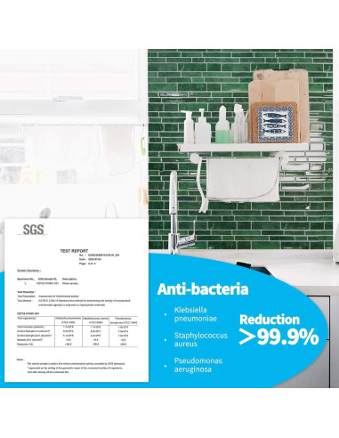 Azulejos Autoadhesivos Art3d 10 Hojas 30.48x30.48cm Verde Mármol