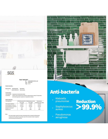 Azulejos Autoadhesivos Art3d 10 Hojas 30.48x30.48cm Verde Mármol