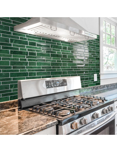 Azulejos Autoadhesivos Art3d 10 Hojas 30.48x30.48cm Verde Mármol