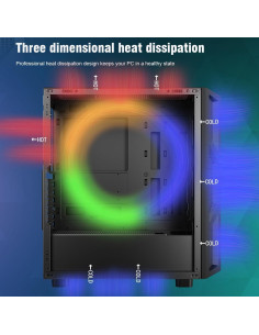 Caja de PC RUIX CV103 Mid-Tower ATX con 4 Ventiladores RGB 2
