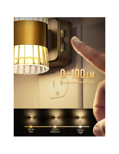 Luz Nocturna LED Enchufable DORESshop Regulable 0-100LM