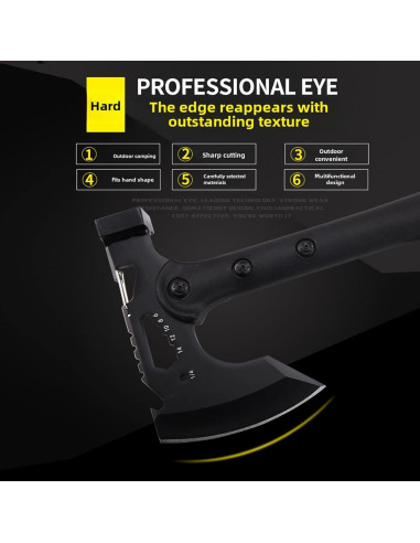 Hacha de Camping Skuaoy Táctica con Martillo 38.4x16.5 cm