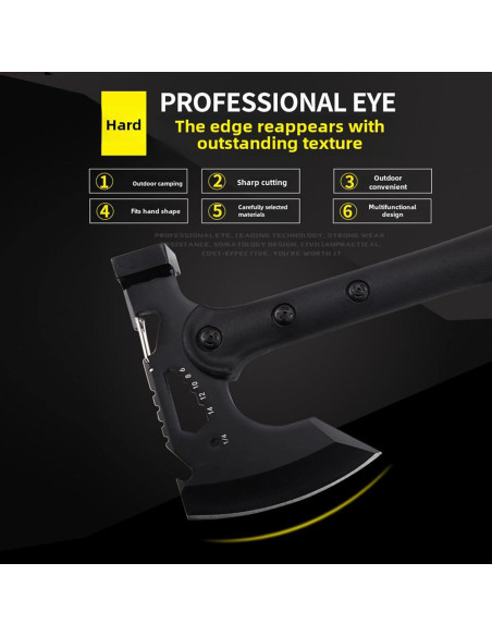 Hacha de Camping Skuaoy Táctica con Martillo 38.4x16.5 cm