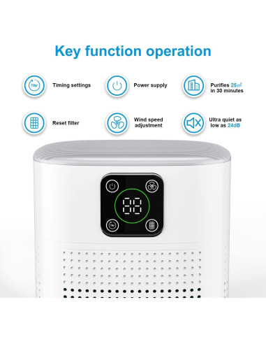 Paquete de 2 Purificadores de Aire Honeyuan H13 HEPA 60m