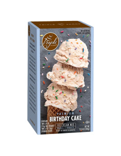Mezcla Inicial de Helado Premium Triple Scoop 389g - Pastel de Cumpleaños