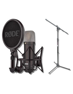 Micrófono de Condensador Rode NT1 Negro con Soporte y Filtro