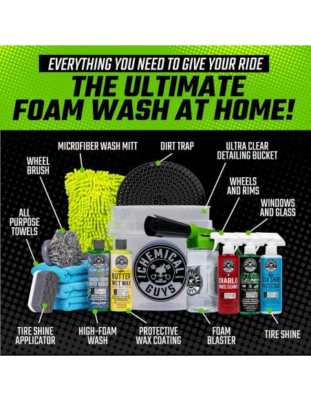 Kit de Lavado de Autos Chemical Guys HOL126 - 14 Piezas