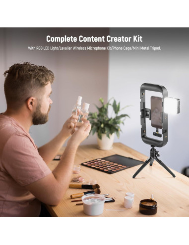 Kit de Vlogging NEEWER con Luz LED RGB y Micrófono Inalámbrico