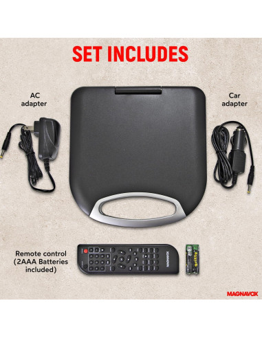 Reproductor DVD/CD Portátil Magnavox MTFT750-BK 7" Negro