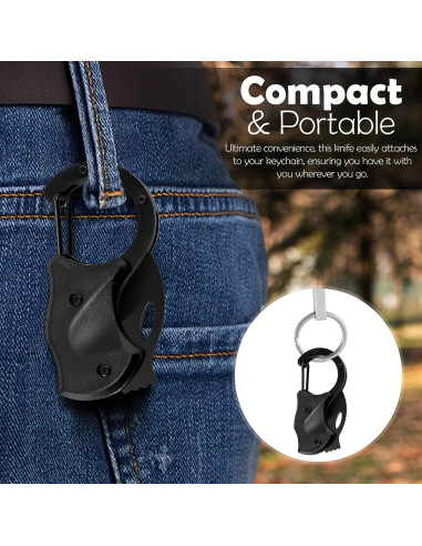 Cuchillo Plegable EDC GUARDMAN con Carabiner y Clip - 10 cm