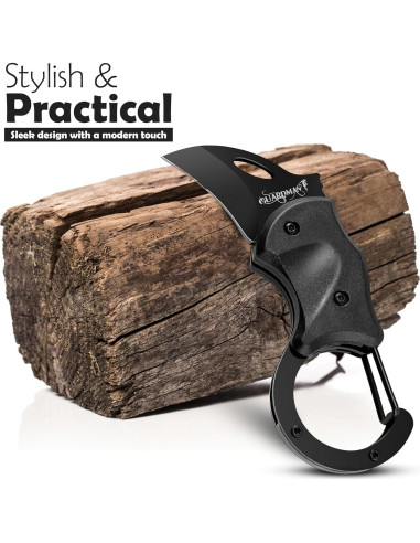 Cuchillo Plegable EDC GUARDMAN con Carabiner y Clip - 10 cm