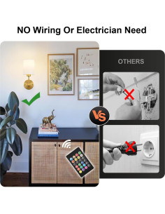 Aplique de Pared Inalámbrico KARTOOSH 34.29 cm Dorado 2