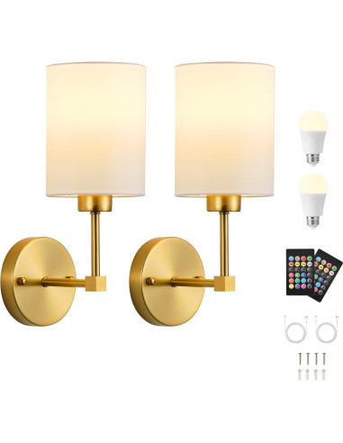 Aplique de Pared Inalámbrico KARTOOSH 34.29 cm Dorado