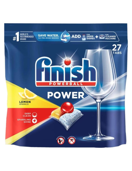 Tabletas para Lavavajillas Finish Power Limón 27 Unidades